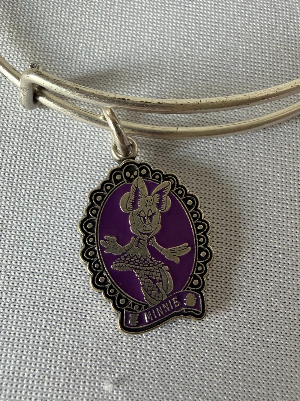 Alex and Ani Purple Enamel Minnie Bracelet